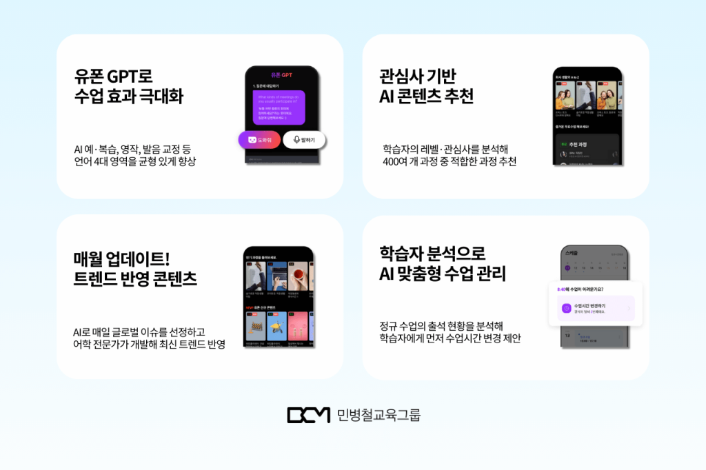 무제한 AI + 전화영어 : 민병철유폰의 AI 기능 소개