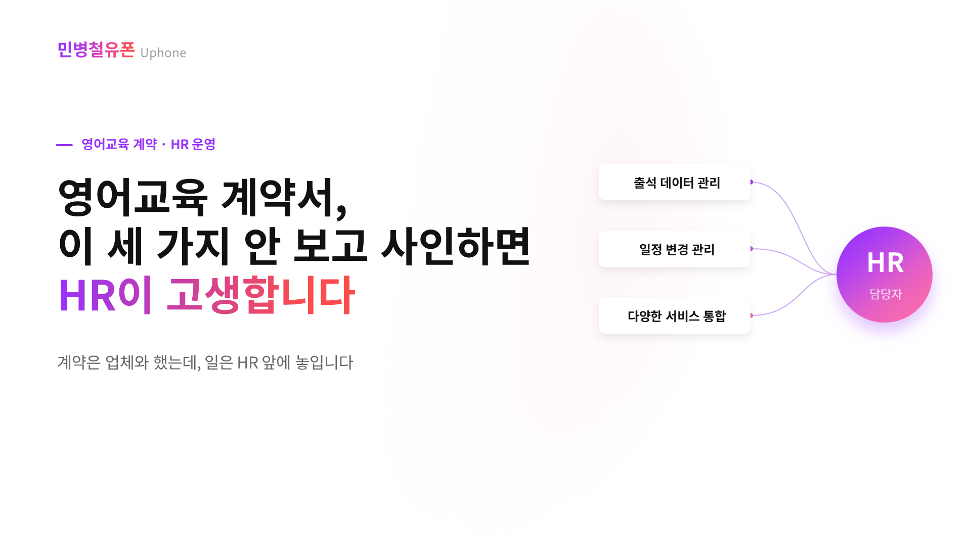 영어교육 계약서, 
이 세 가지 안 보고 사인하면 HR이 고생합니다